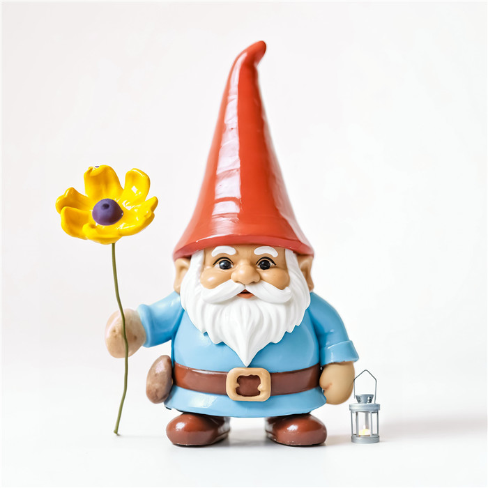 Gnome with flower and lantern Gnome with flower and lantern